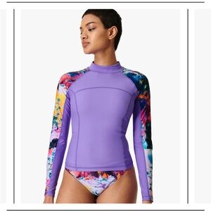 NWOT Sweaty Betty Coral Surf Long Sleeve Rash Guard